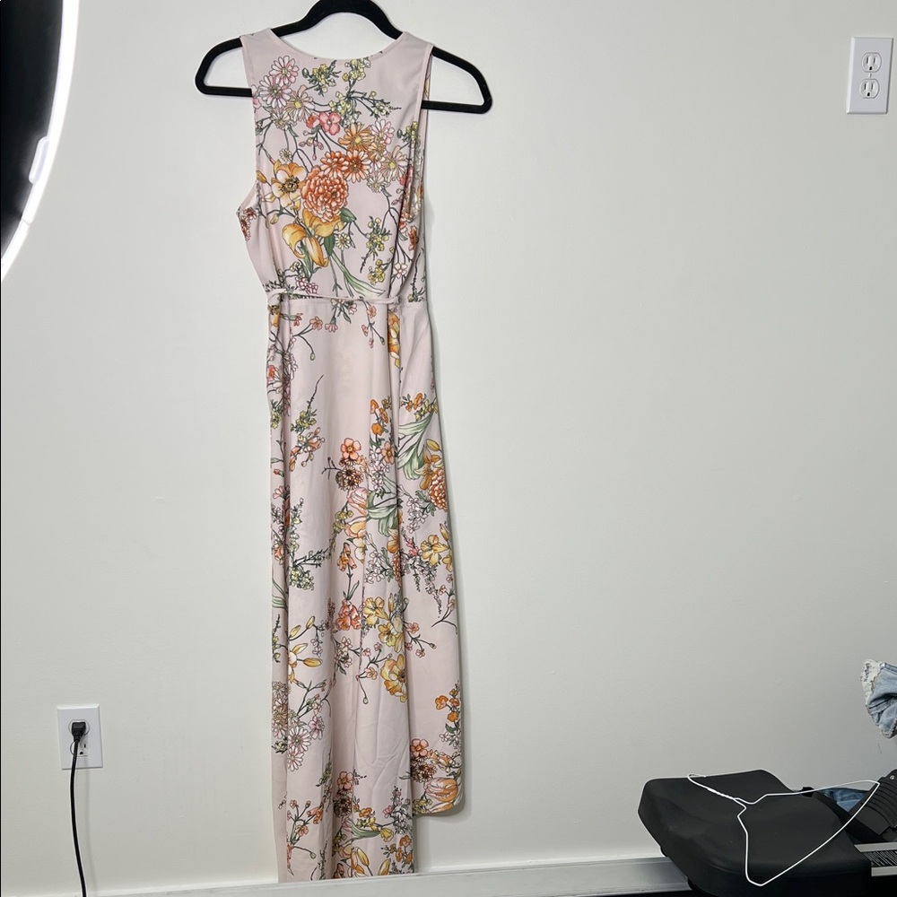 Leith FloralSleeveless Tie Waist Wrap Maxi Dress - Picture 5 of 5